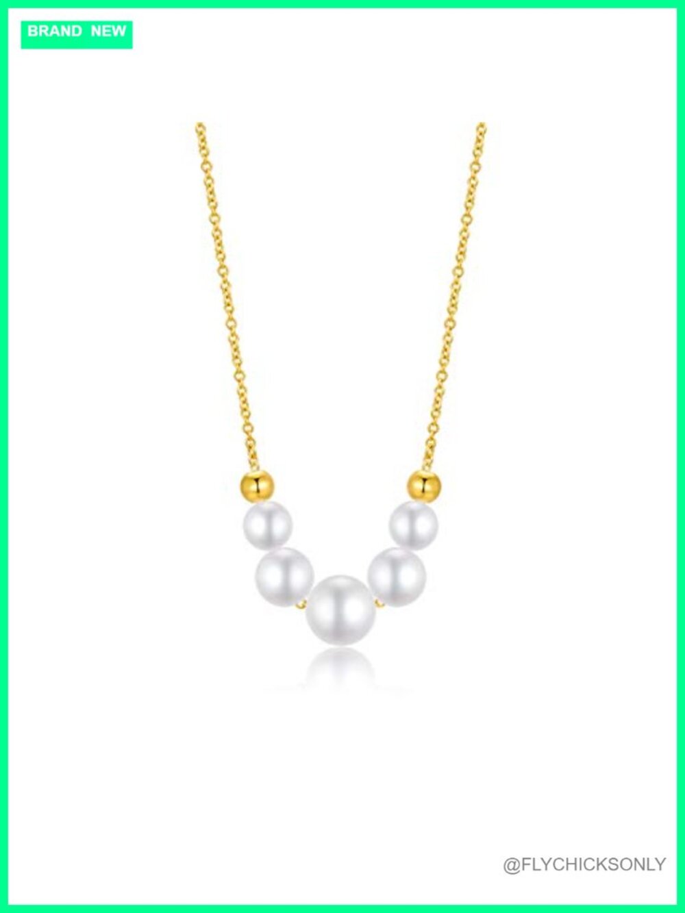 14K Solid Gold Freshwater Pearl Pendant Necklace 16-18" Adjustable